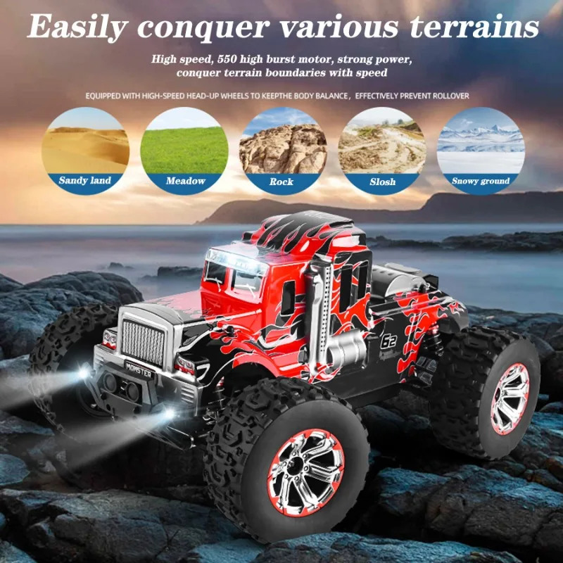 Cool Stuff Toy Car Regalo divertente-Hot 50 km/h Camion RC 4WD ad alta velocità, 1:10 Arrampicata fuoristrada Rc Drift Car, Monster Truck, Giocattoli per ragazzi