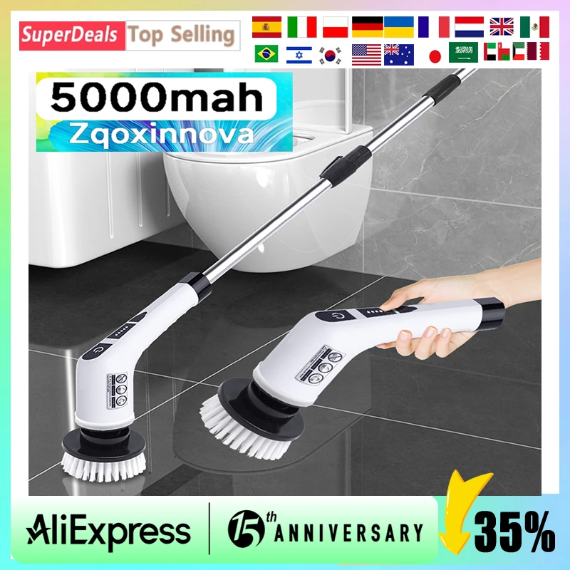 Electric Cleaning Brush Multifunctional Household Wireless Mops For Bathroom Kitchen Gadgets Windows Toilet Spin Scrubber