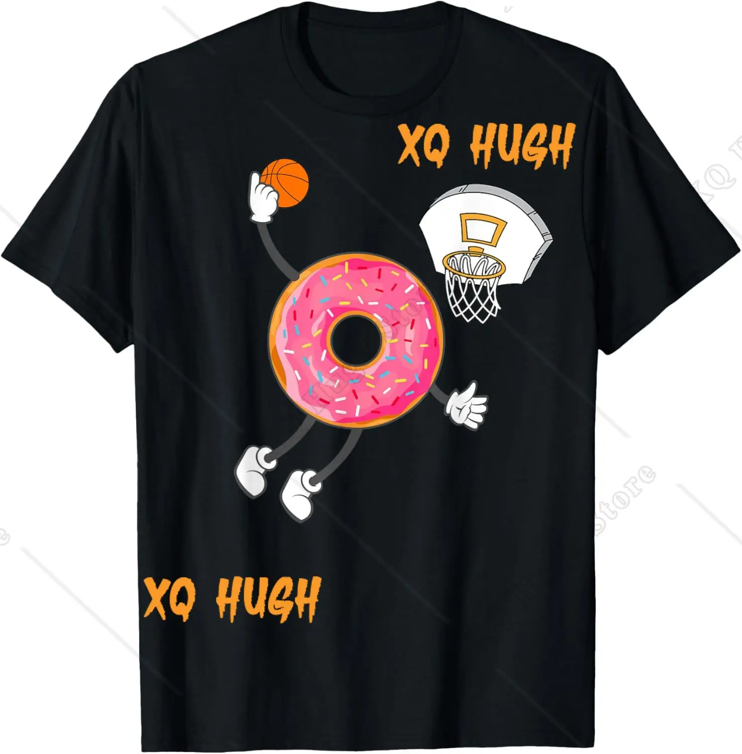 Dunking Donut Hole Food Champ T-Shirt Men's Pure Cotton Humorous T-Shirt Crew Neck Oddly Tees Short Sleeve Tops