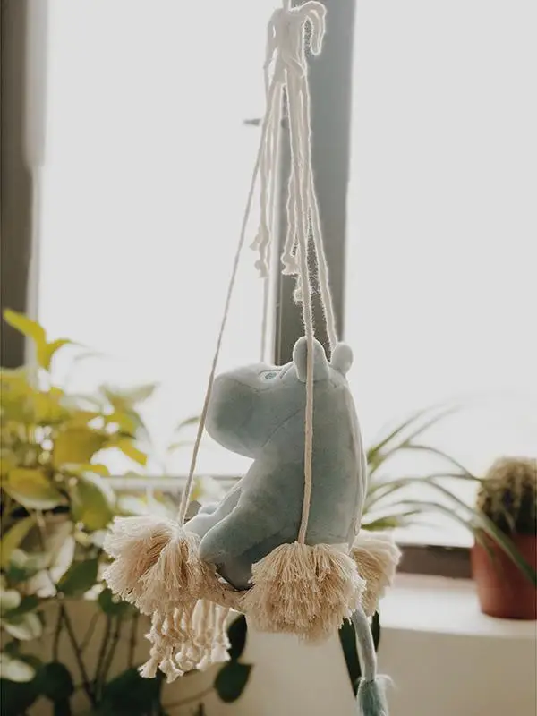 

Nordic Sle Handwoven Cotton Rope Basket Cute Hanging Flower Basket Air Pine Doll Home Decorations Flower Pots