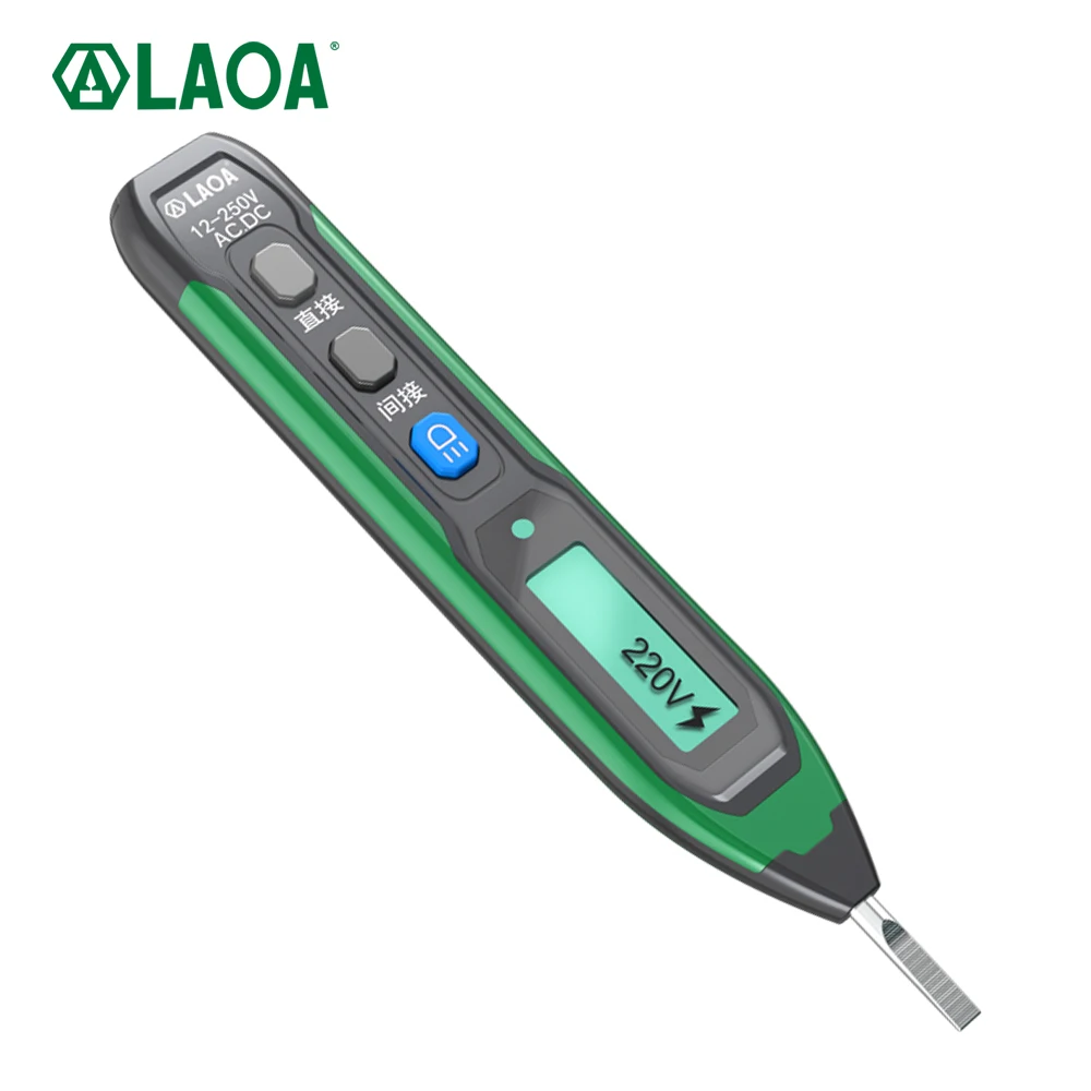 LAOA Intelligent Digital Display Test Pen Voltage Zero Live Conduction/Off Detection Electrician Special Test Pen 12-250V