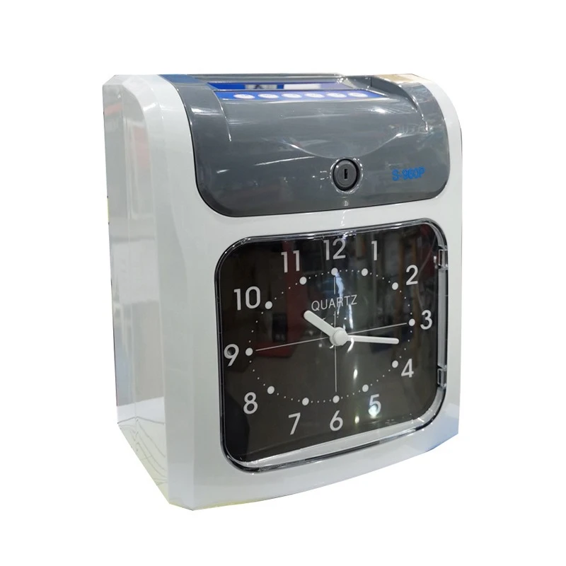English attendance machine in machine two-color printing date attendance  foreign trade English punch clock wholesale