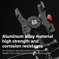 ROCKBROS Bike Phone Holder Aluminum Alloy Material Bracket Anti-slip Cushioning Pads 4.7-7.09 inch Mobile Phone Stand Shockproof