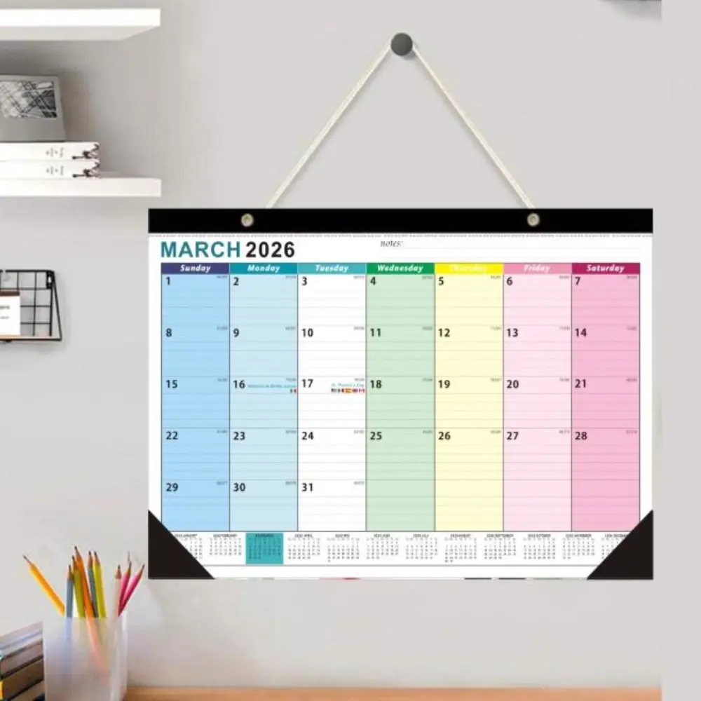 

Large Format 2026 Wall Calendar Waterproof Cover Daily Planning Monthly Calendar Transparent Time Agenda Planner School Office