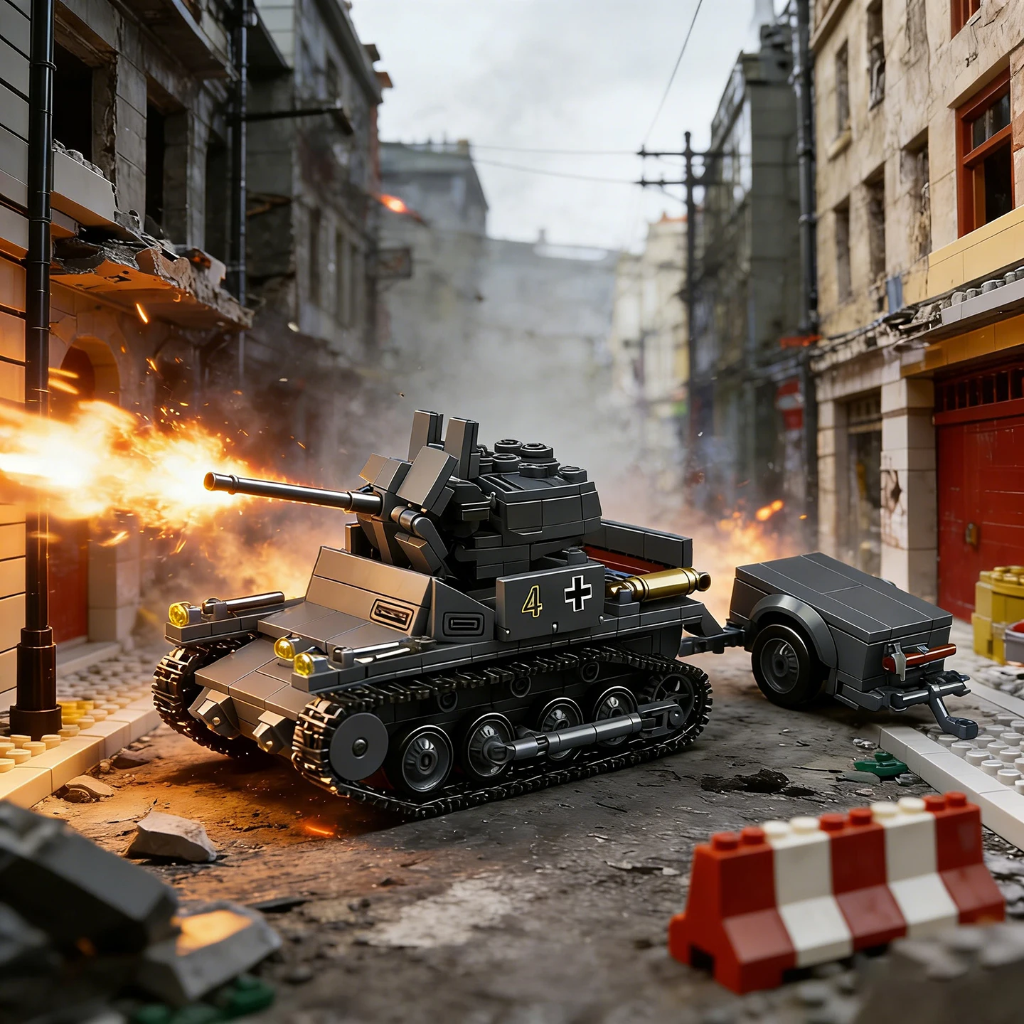 

The first air defense tank assembly building block self-mounted anti-aircraft gun World War II military world boys' toy 100299