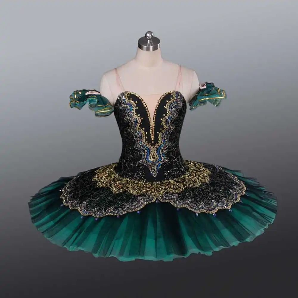 

Black and Green Ballet Performance Costumes, Children's and Adults' Fluffy Skirts, Gauze Skirts, Customized Dance Costumes