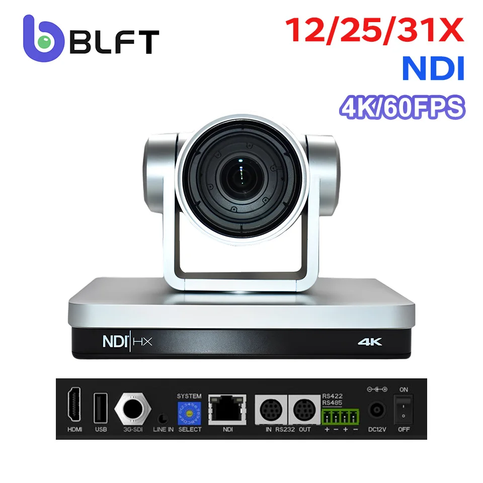 

60FPS 4K NDI PTZ Camera 12X 25X 31X Optical SDI HDMI USB3.0 IP Conference Cameras for Church Live Streaming & video conferencing