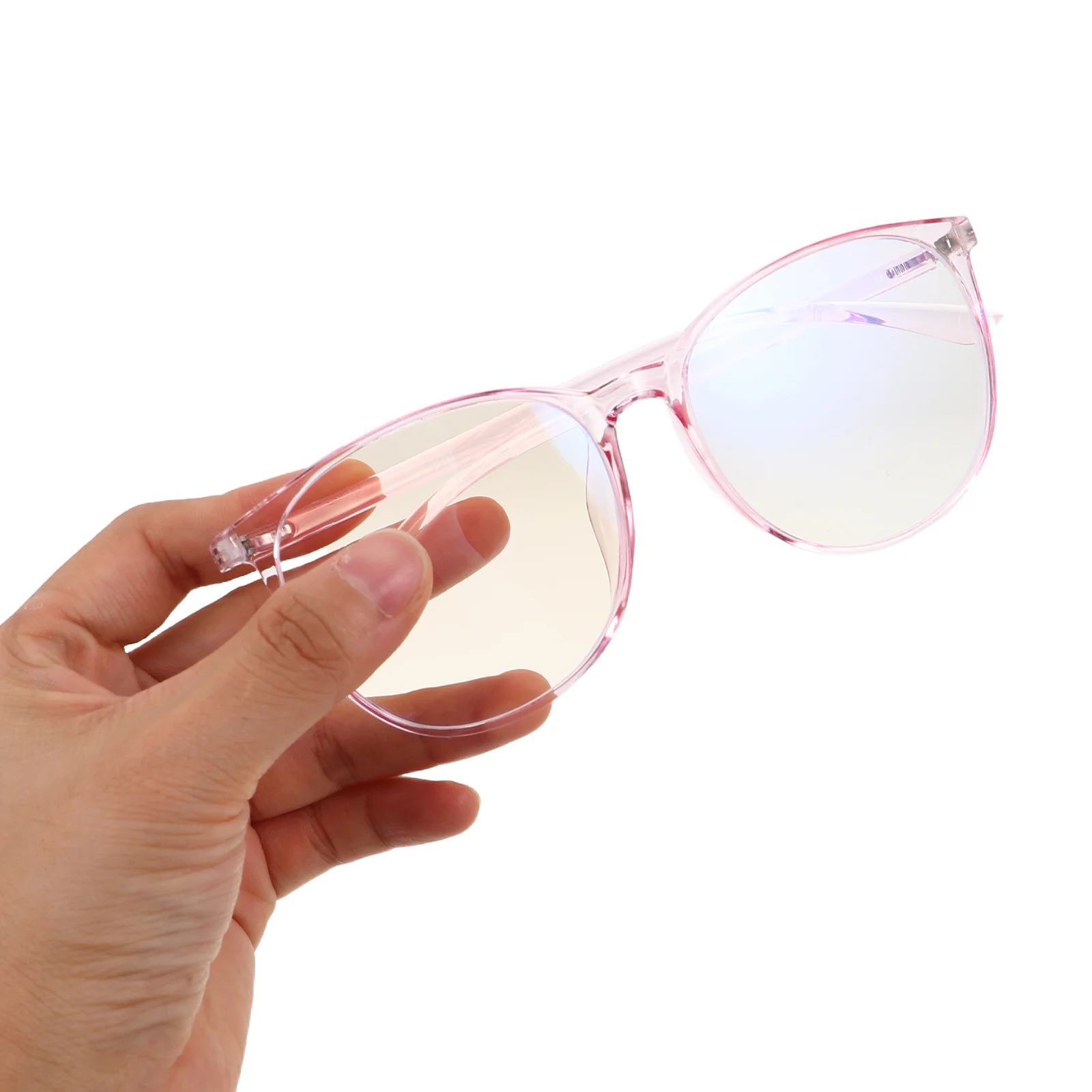 

Blue Light Blocking Glasses Clear Round Frame For Eye Strain Relief Office Work Online Learning Transparent Unisex Computer