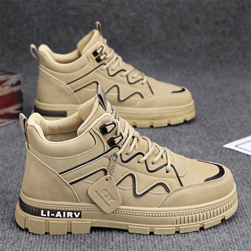 2024 Mens Boots Casual Shoes Winter Leather Designer Luxury Ankle Platform Chelsea Tactical Cowboy Combat Work Safety Sneakers