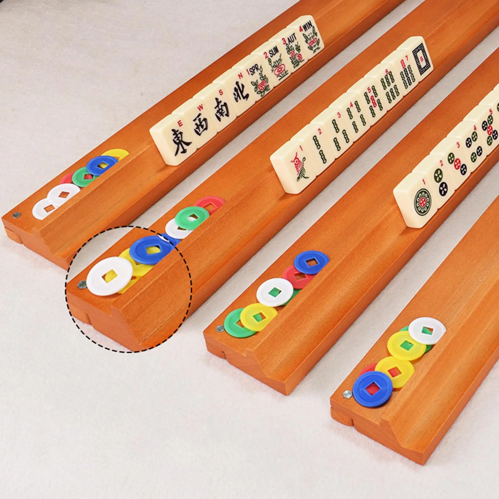 

Small Mahjong Rack Multiuse Game Tile Organizer Universal Support Rack for Mahjong Set and Poker Kit