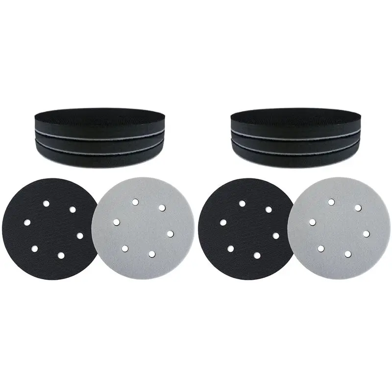 ABKS-10 Pack 6 Inch Sanding Interface Pads Hook And Loop -Soft Density Sponge Cushion Buffer Backing Pads With EVA Foam
