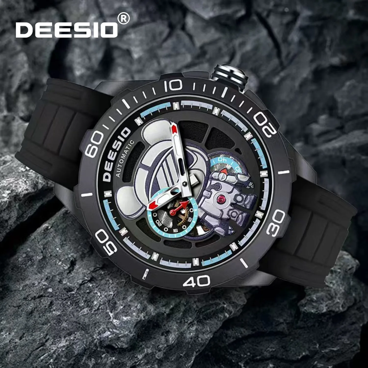 

Deesio Automatic Mechanical Watch Men's Carbon Fiber Large Dial Luxury Sapphire Crystal Waterproof Classic Sports Wristwatch