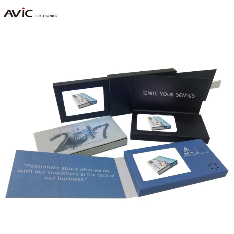 

Customized 7 inch 2.4 inch Lcd invitation Slide video business brochure greeting card for christmas gifts