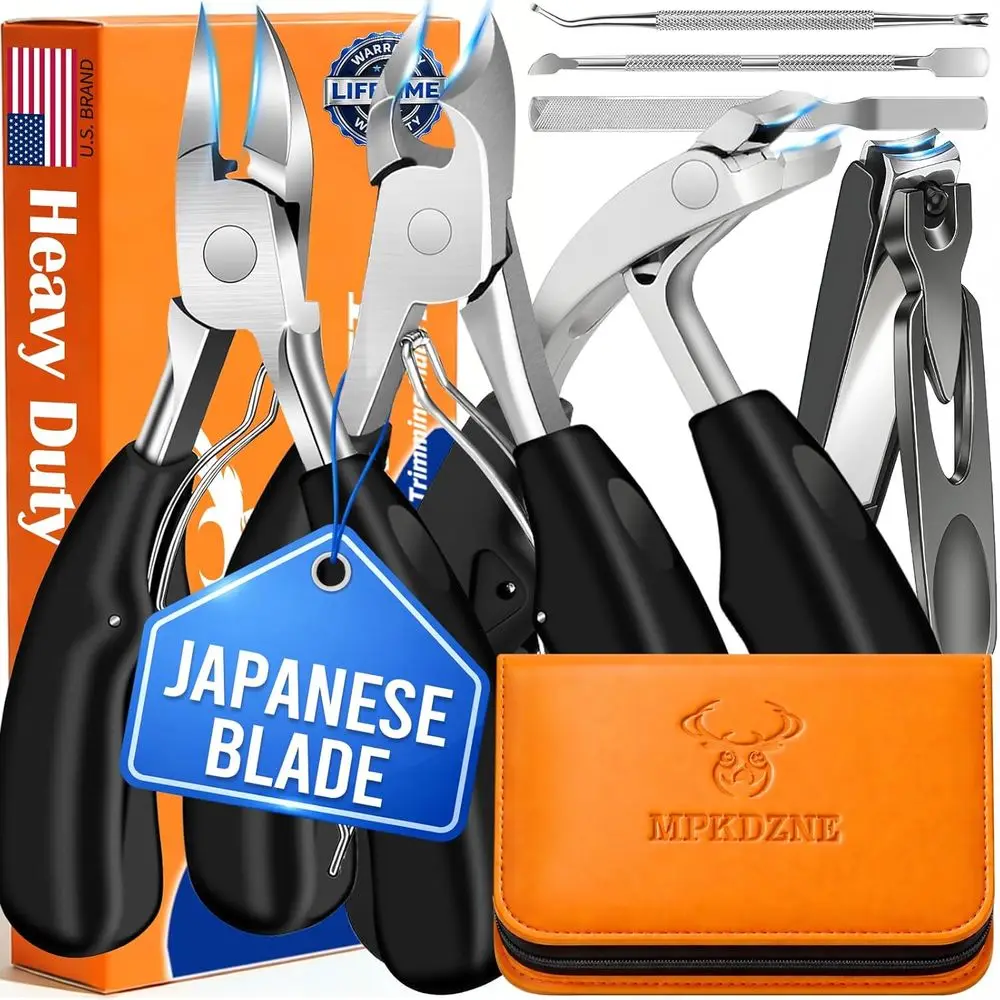 

Набор для педикюра 7-в-1 для толстых ногтей с контейнером для сбора, профессиональный набор кусачек с широкими губками