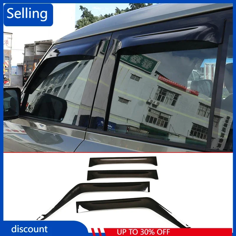 

For Land Rover Defender 90 110 2020-22 ABS Black Car Window Rain Visor Protective Cover Trim Strip Car Exterior Accessories fast