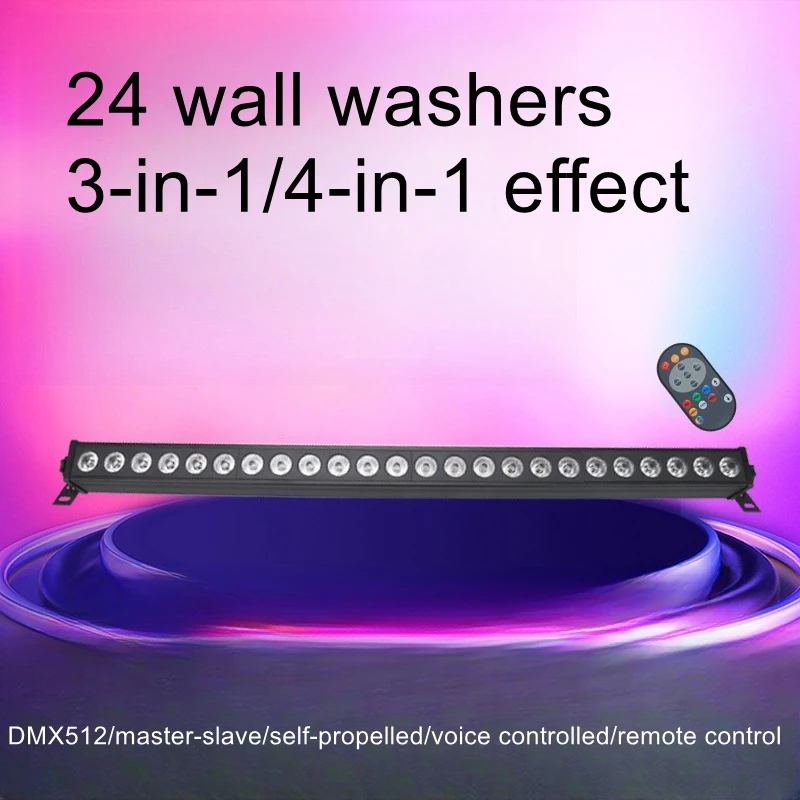 LED 24pcs full color wall washer lights chameleon running lights colorful lights bar performance pixel lights background lights