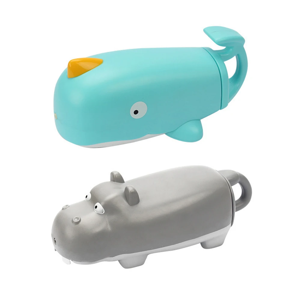 

Whale Shaped Water Gun Toy Bright Color Draw Push Design Kids Beach Play Summer Fun Portable Toy Sky Blue Child