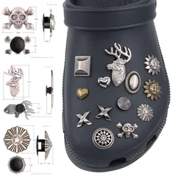 1pcs Pins Shoes Accessories Halloween Charms Metal Women Shoe Sandalias Decorations Pines Silvery Sandals Decoration W-9