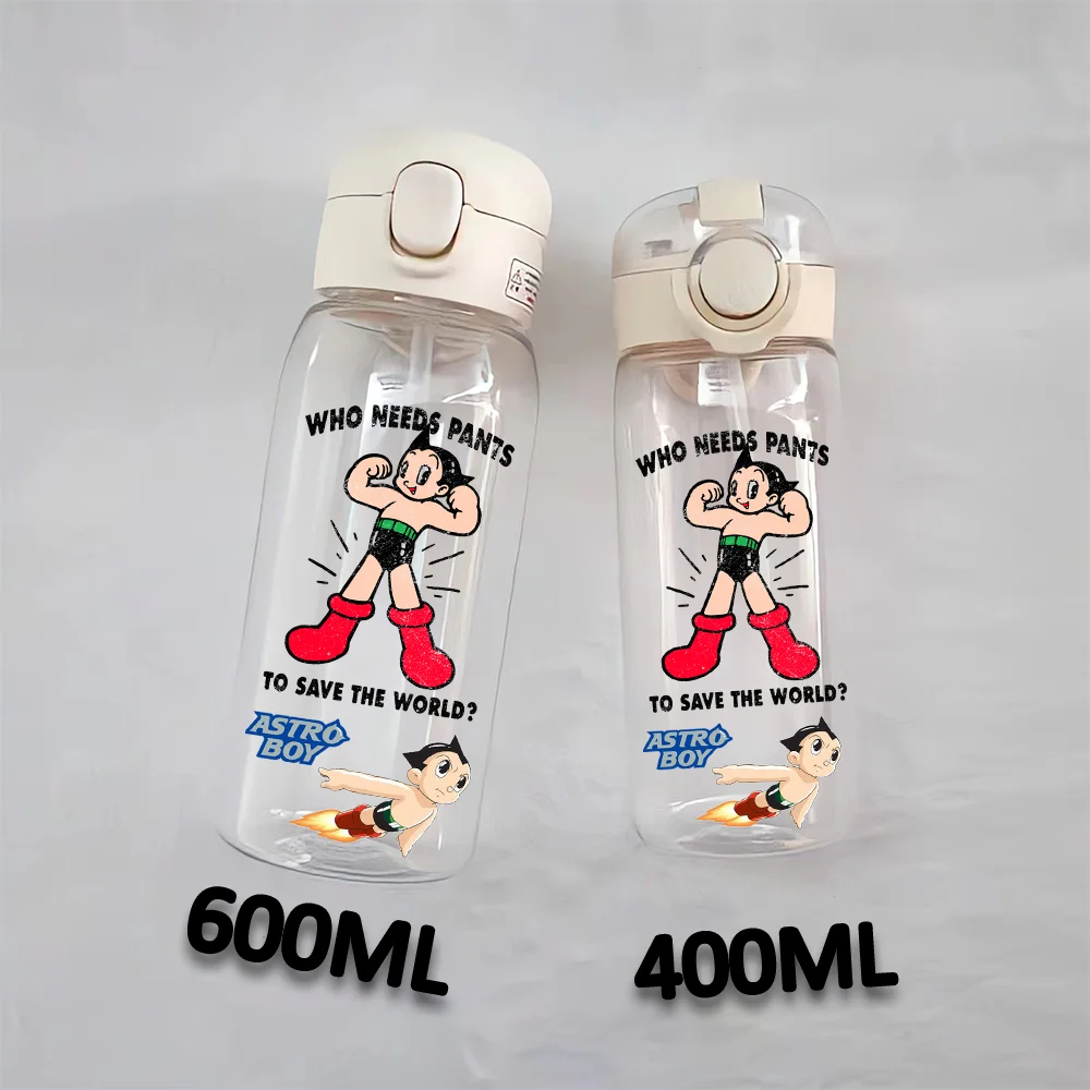 Mighty Atom400/600ML Animation Portable Largecapacity Sports PC Straw Water Cup Outdoor Camping Astroboy Children Gift Water Cup