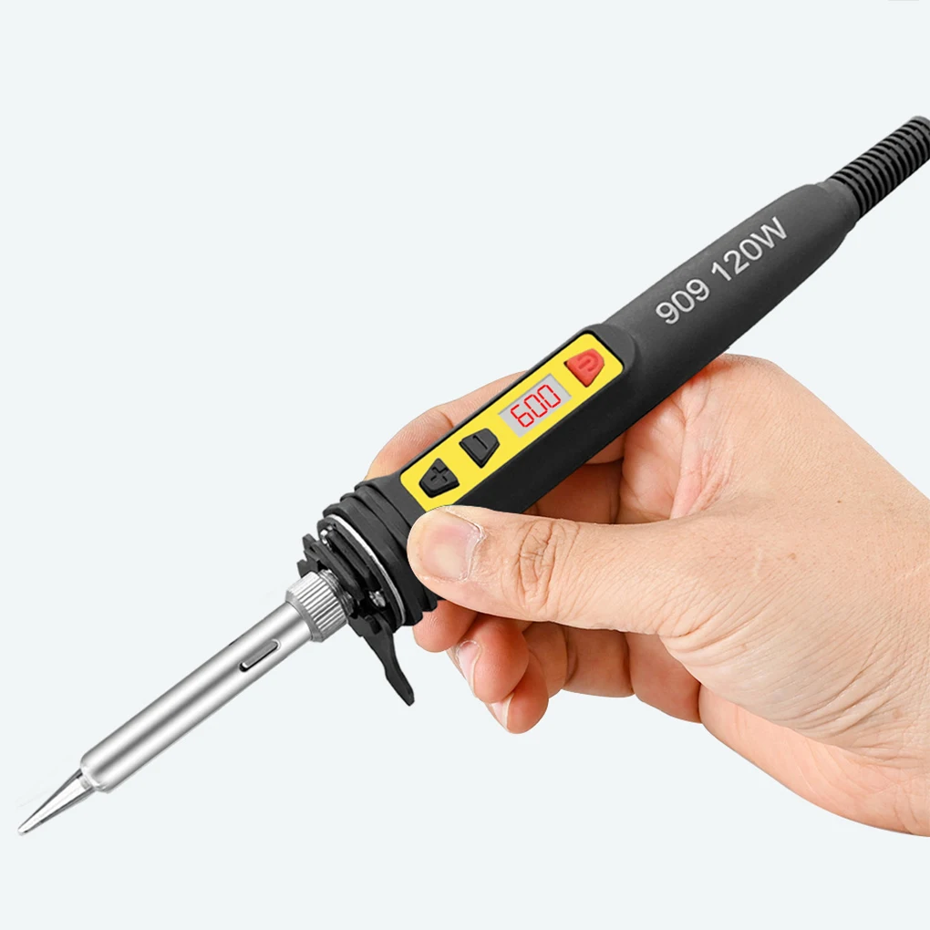 120W Digital Soldering Iron Kit Repair Soldering Tool Set Electric Soldering Iron Dual Calibration Temperature 200-600C