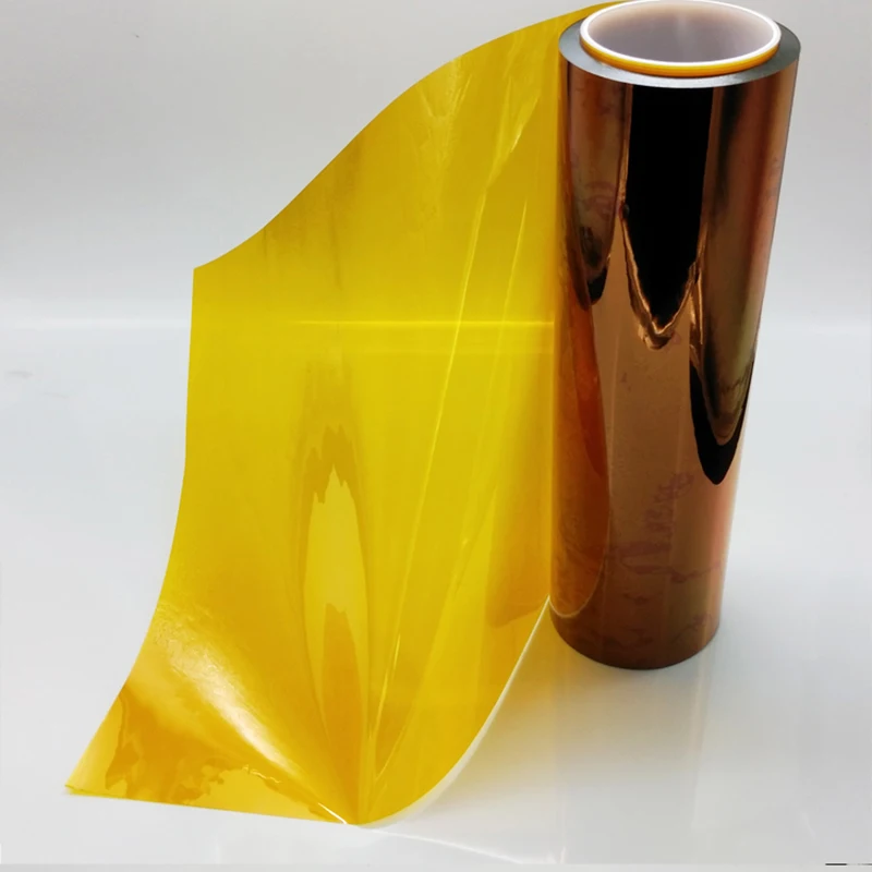 0.1mm Thickness PI Polyimide Film Gold Film Gold Finger 25meter Brown High Temperature Film KAPTON Film Non-adhesive 1-6cm Width