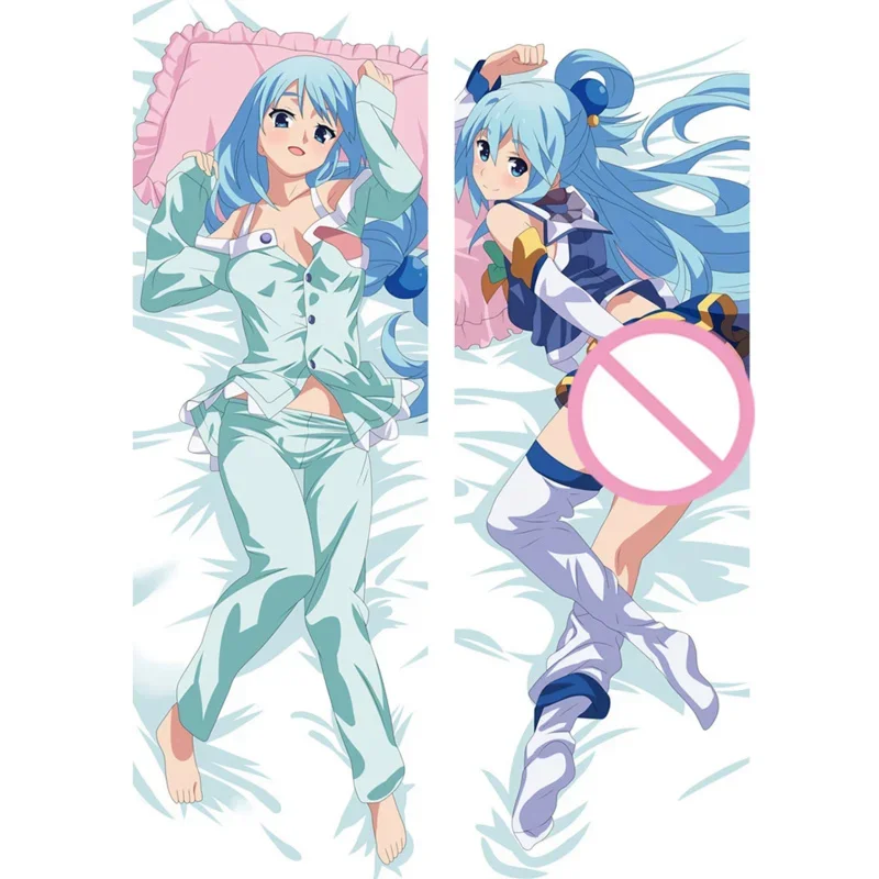 Konosuba Anime Pillowcase Cute Cartoon Moegirl Dakimakura Galgame Character Hugging Body Pillow Case Aqua Bedding Pillow Cover