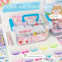 DIY Pendant Handwork DIY Keychain Making Kit Handmade Cartoon DIY Keyring Acrylic Creative Guka Sticker Set Kids Toys