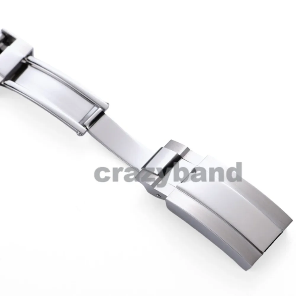 جلد العجل حزام (استيك) ساعة ل رولكس الغواصة المياه شبح دايتونا GMT 20 مللي متر حزام مقاوم للماء أساور الأعمال مشبك قابل للطي #3