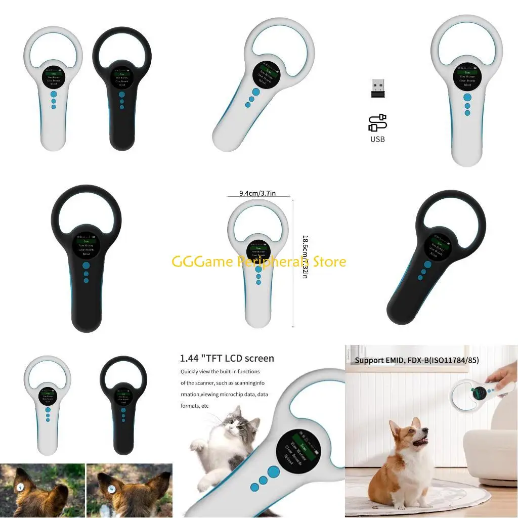 

U55B Pet Microchips Scanners Rechargeable EMID Microchips Reader Scanners 1.44” Screen Display ISO11784 / ISO11785 / FDX-B