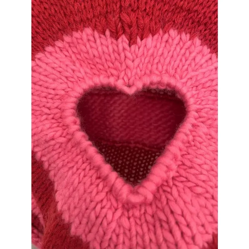 Heart Hollow Out Pullovers Women Striped Y2k Clothes Cropped Sweaters Harajuku Panelled Long Sleeve Spring Sexy Kawaii Mujer Fit