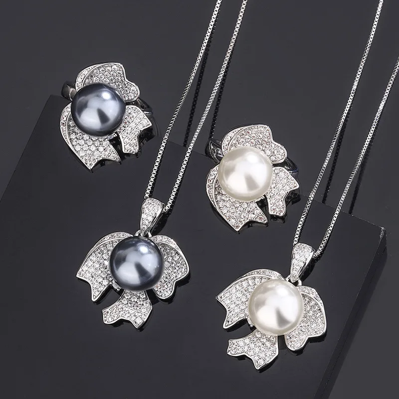 

New Jewelry Gold Plated Pearl Fashion Jewelry Set 12mm