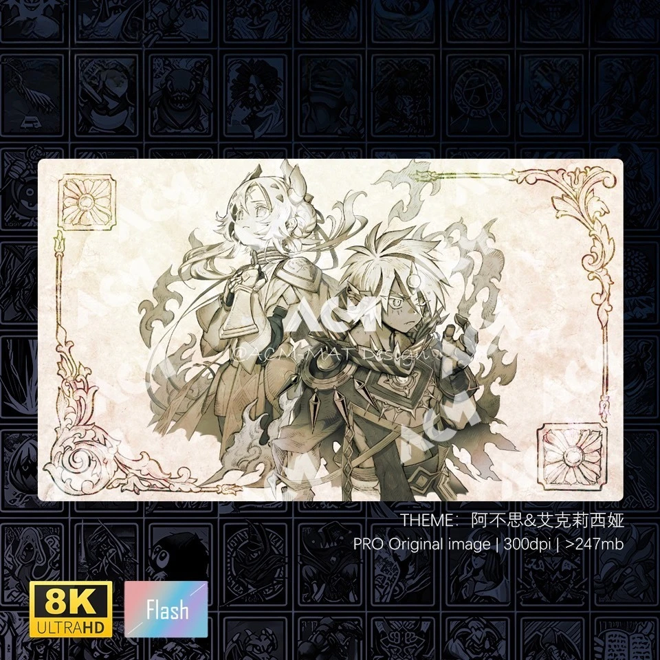 Yugioh Incredible Ecclesia, the Virtuous & Fallen of Albaz Play Mat Yu-Gi-Oh! Trading Card Games Mat Duel Plate Rubber Card Mat