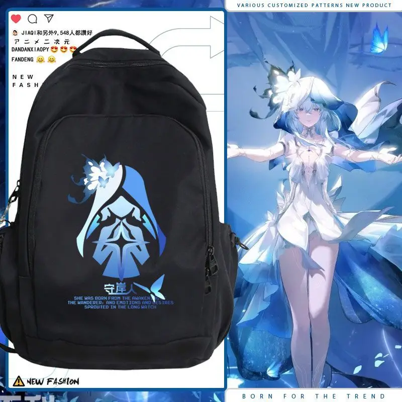 Mingchao Game Peripheral Character Shoreman Collaboration Backpack Unisex Large Capacity Travel Bag Trendy JL Anime