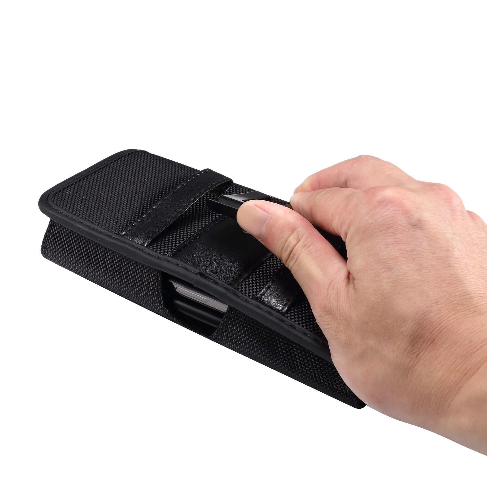 Nylon Waterproof Dual Pouch 2 Mobile Phone Belt Clip Case Holster For iPhone 14 Pro Xiaomi Redmi Note 11 9 Samsung Men Waist Bag