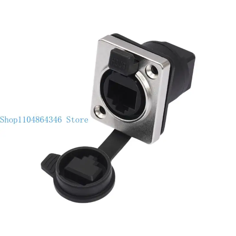 

652F RJ45 Panel Mounted Coupler With Locking 180/90 Degree Compatibles Cat5/Cat6 Cable ABS Metal