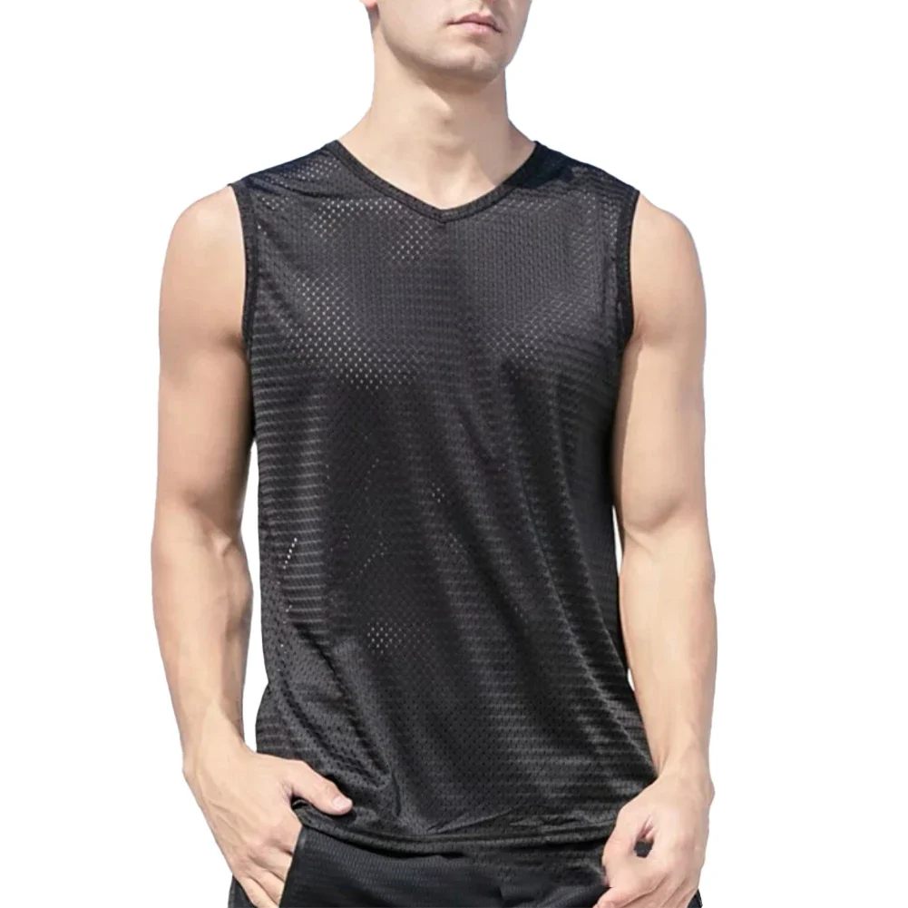 

2XL Wide Shoulder Vest Solid Color Vest 95 Polyester 5 Spandex Comfortable Fit For Sports Activities For Casual Wear