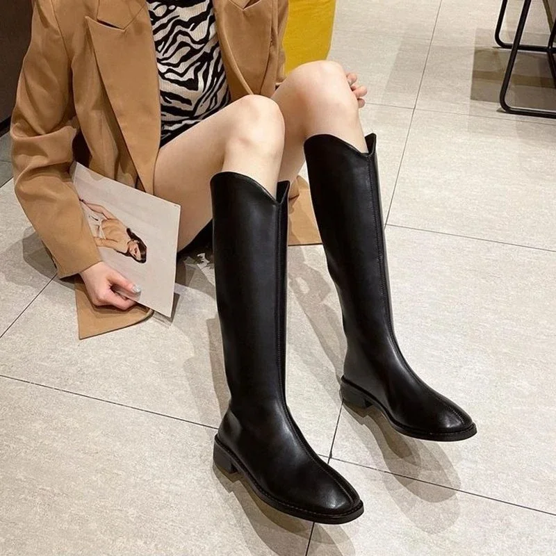 Women Slim Fit Below Knee Boots 2026 Fall Winter Knight Boot Leg Thin High Tube Long Footwear for Ladies
