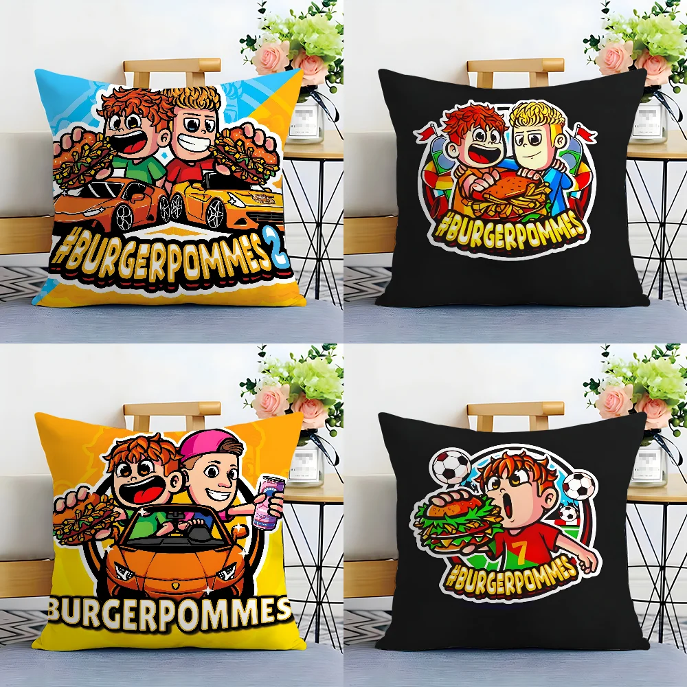 Burgerpommes I-ICrimax Cartoon Pillow Case Plush Fabric Soft  Pillowcase Double Sided Print Cushion Cover Household Gifts