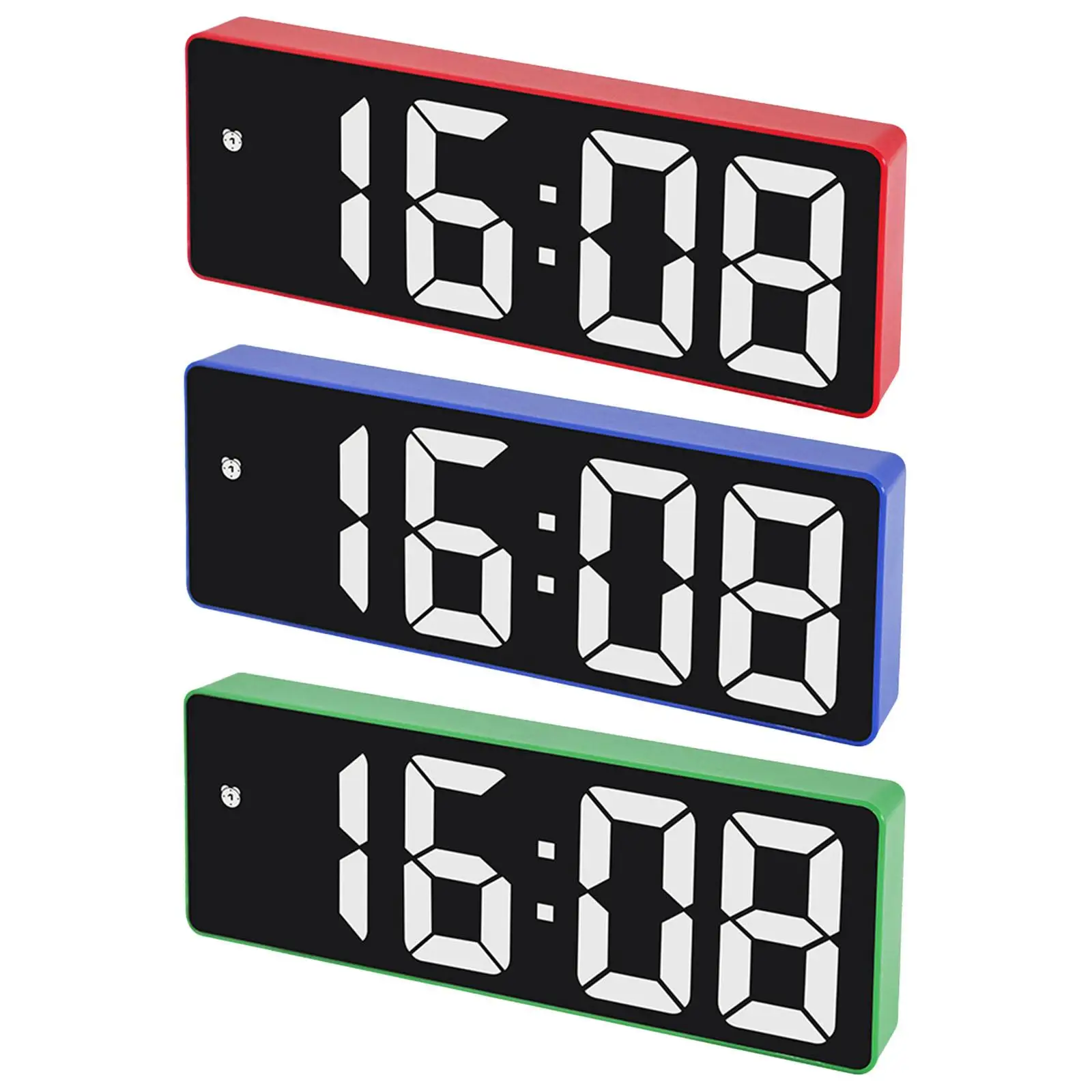 Digital Alarm Clock 12/24H Adjustable Brightness with Temperature Date 6.3 inch