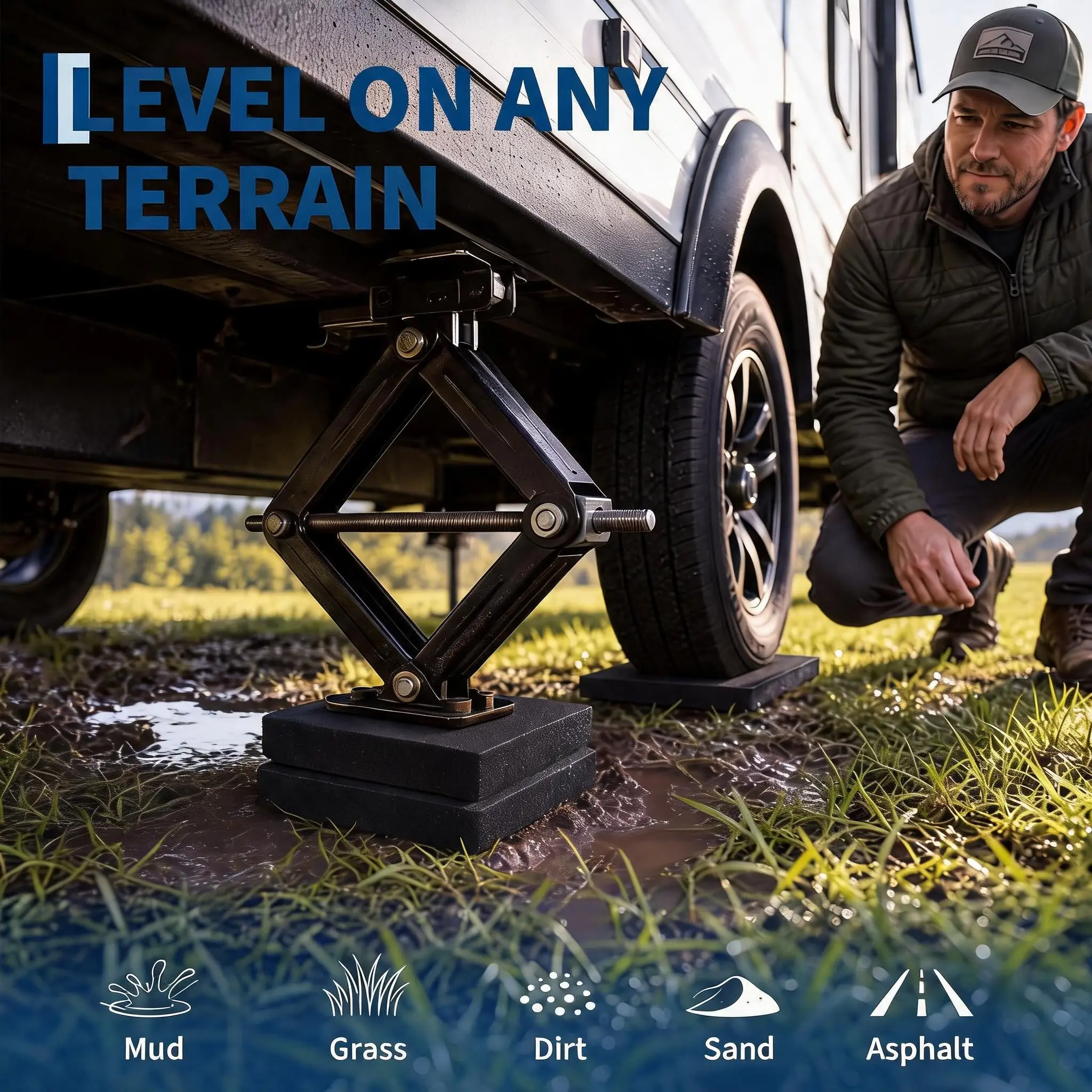 Heavy-Duty Heavy-Duty RV Stabilizer Jack Pads - Anti-Slip Rubber Leveling Blocks for Trailer/Camper Jacks - Protects Jack Feet & Adds Stability - RV Leveling Accessories - Aliexpress Deal