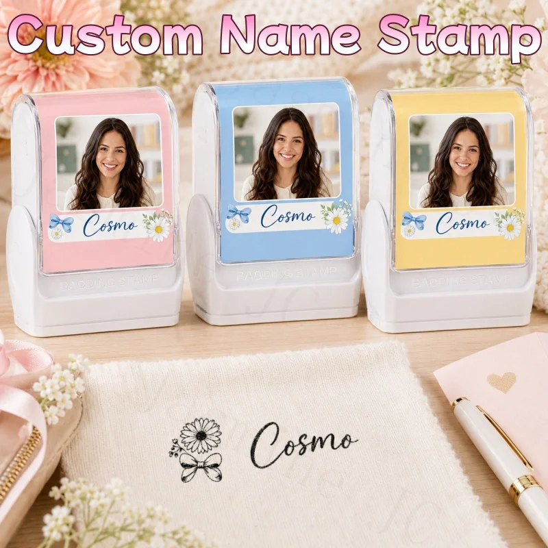 

Customized children's name stamp,personalized waterproof stamp for clothing,Men's and women's personalized ink pad stamps gift