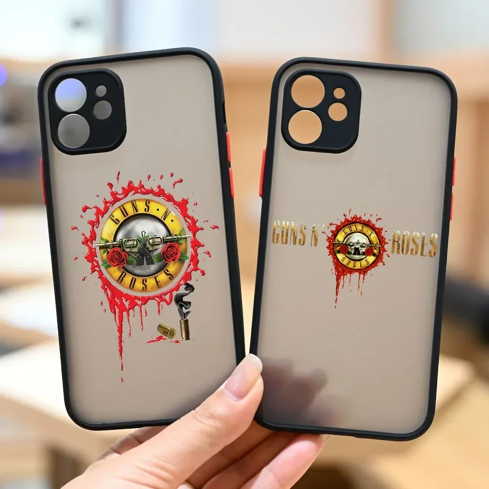 Rock Band Gun N Roses Custodie per telefoni trasparenti per iPhone 16 15 13 14 12 11 Pro Max Mini 7 8 Plus SE Cover rigida opaca trasparente