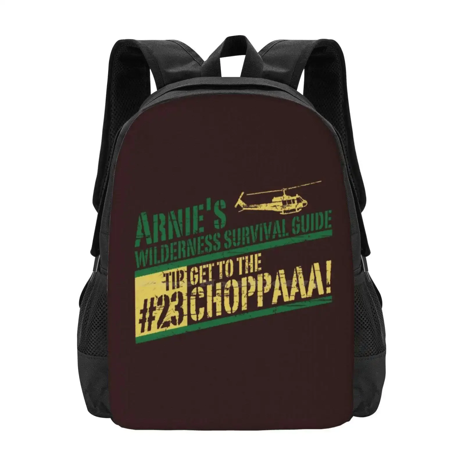 

Get To The Choppa! Hot Sale Schoolbag Backpack Fashion Bags Funny Movie Choppa Chopper Schwarzenegger