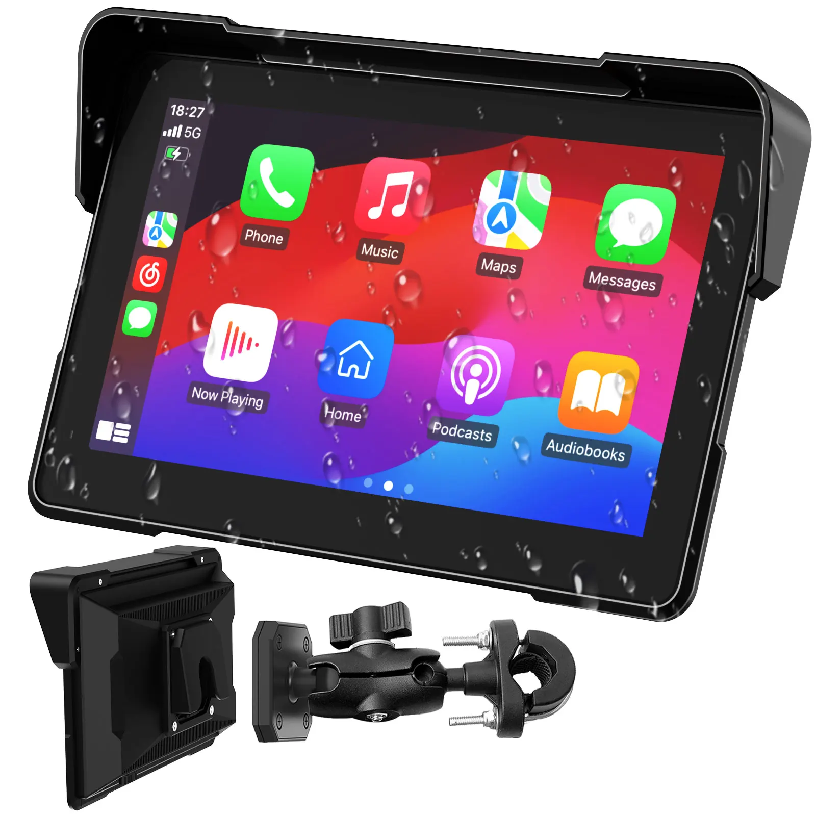 7.0 inch Motorcycle Portable Navigation Display Screen Wireless CarPlay Motorcycle GPS Para Moto Android Auto Monitor Waterproof