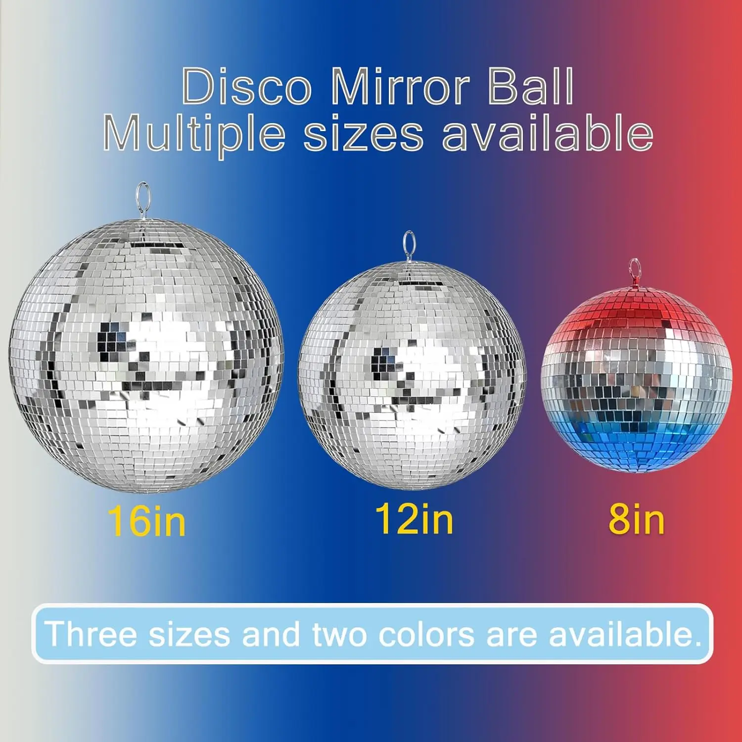 

Disco Ball - 12 Inch Mirrored Discos Balls, Large Disco Bal, Rotating Ball for Party Designs