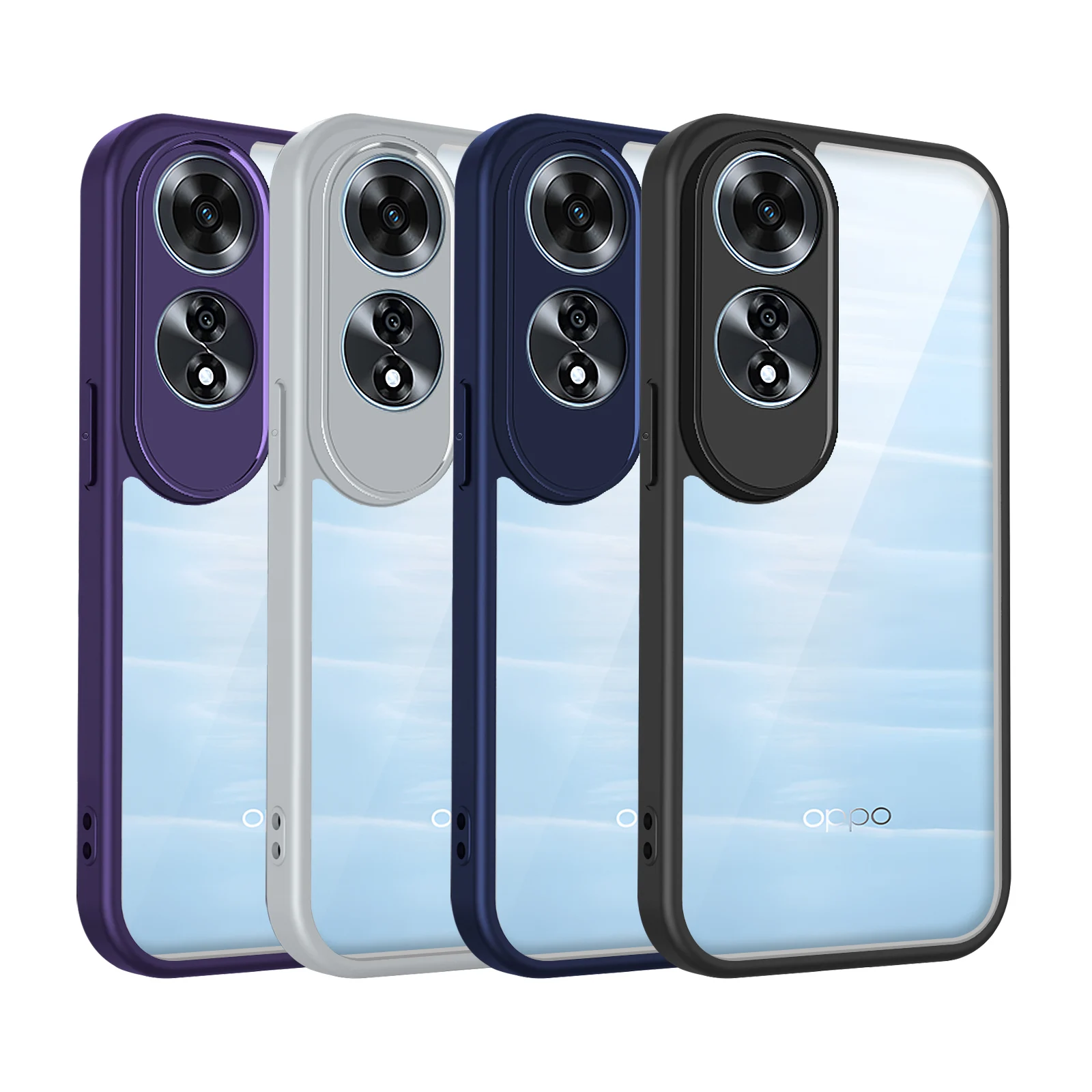 Für Oppo A60 4G Hülle OPPO A60 4G Handyhülle Oppo A60 4G Cover Luftpolster Stoßfeste Silikonhülle Klare Matte Rückseite Harte Schutzhülle