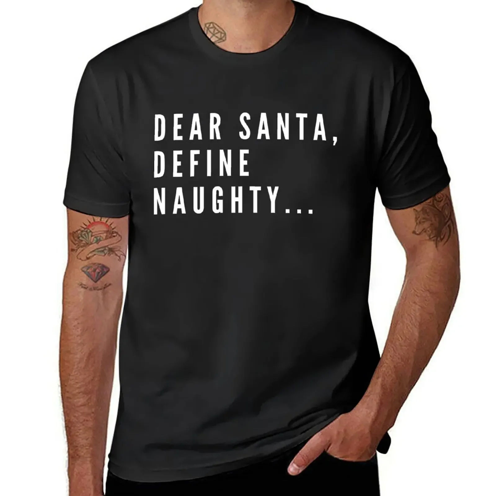 

Дорогой Санта, define naughty... Футболка с аниме-одеждой и графикой, большие быстросохнущие тяжелые футболки для мужчин