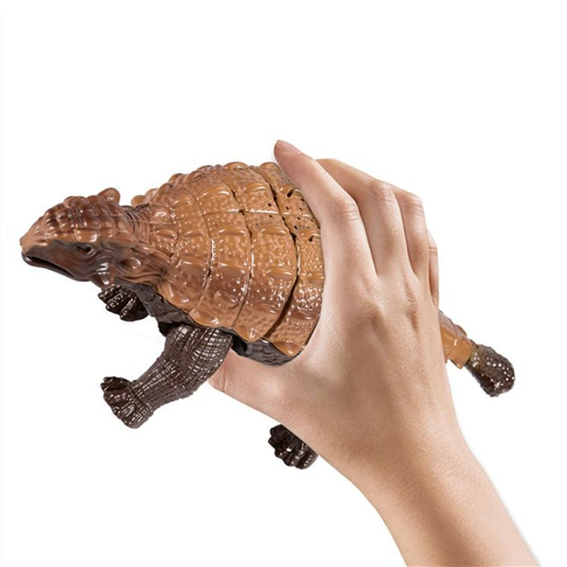 Rc 공룡 모델 무선 조종 동물 Ankylosaurus 긴 목이 달린 드래곤 크리에이티브 동물 참신 퍼즐 모델, 크리스마스 선물