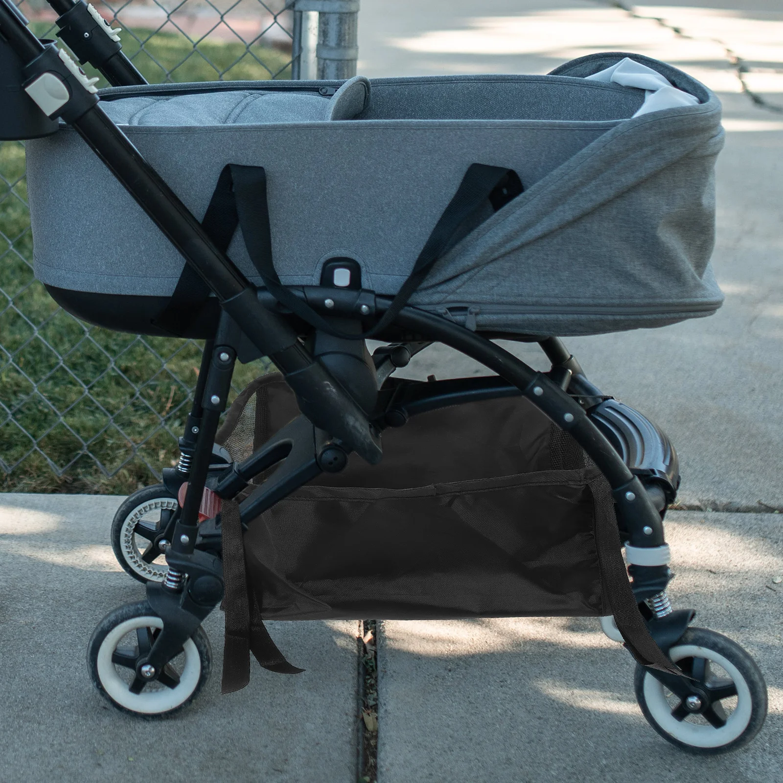 

Нижняя корзина для детской коляски, универсальная сумка для хранения, органайзер для подгузников, бутылочек с молоком, носков, прочный безопасный органайзер для нижней части коляски