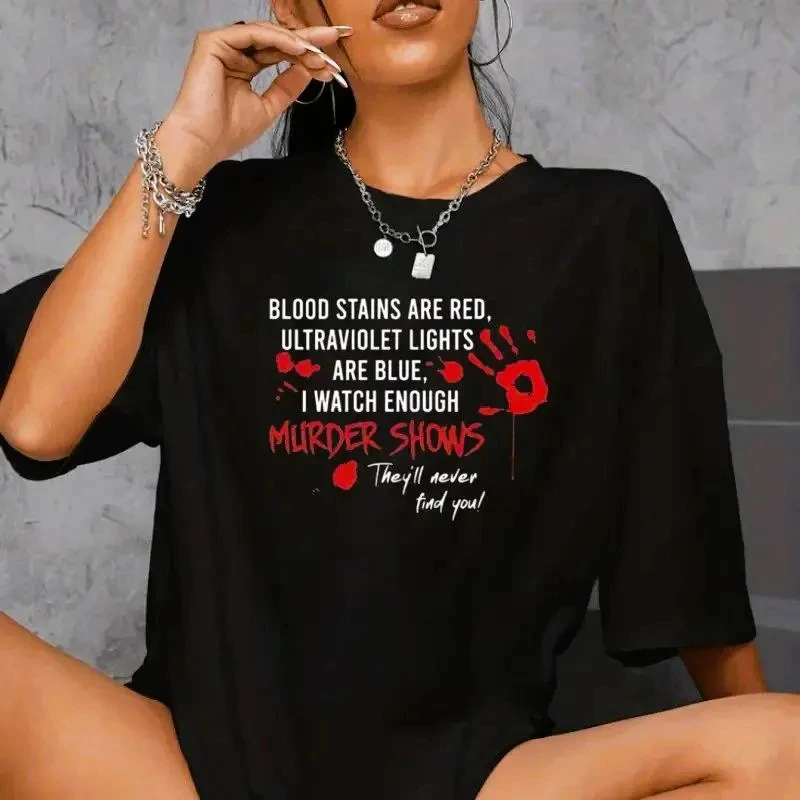 

Men Clothing Men T Shirts Unisex MURDER SHOWS Printed Crew Neck T-Shirt- Fashion Women'S Graphic Print T-Shirt- Casual Fashion